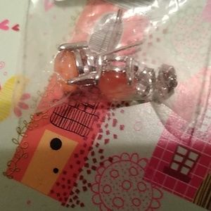 Orange sterling silver opal earings